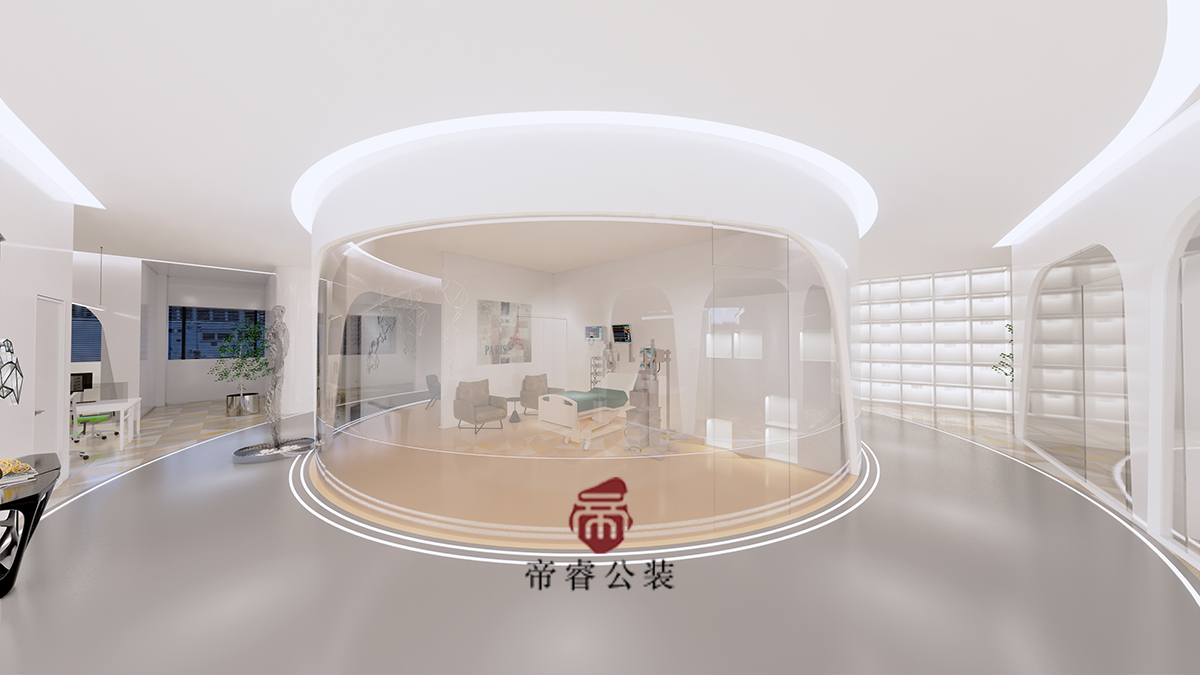 生物科技公司成都辦公室創(chuàng)意走廊裝修效果圖